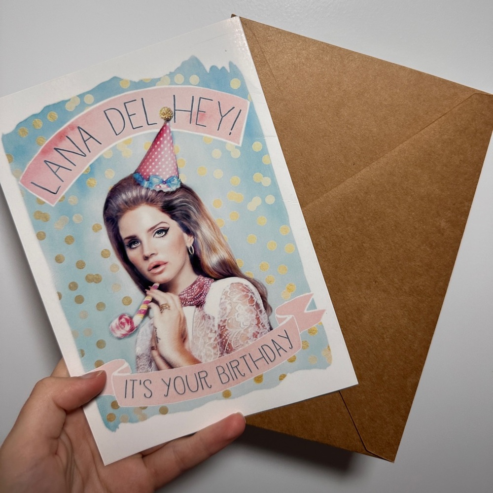 Double sided Lana del Rey birthday card